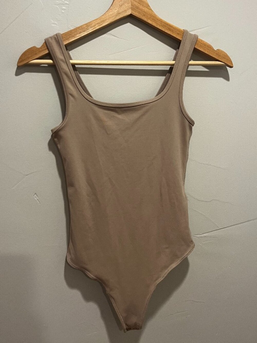 Abercrombie & Fitch Seamless Tank Bodysuit in Tan XS
